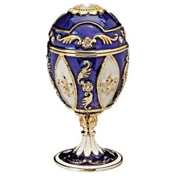 Royal French Faberge Style Enameled Egg Collection Pourpre Egg