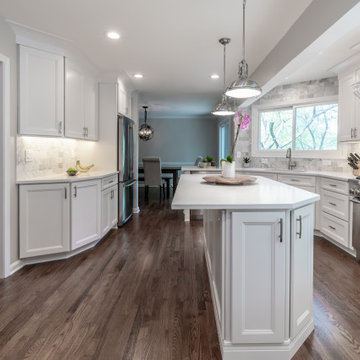 Dramatic Changes to Achieve an Amazing More Open & Functional White Kitchen