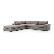 Cornerstone Modern Classic Grey Fabric Sectional Sofa - 131x131