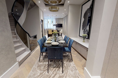 Photo of a contemporary dining room in London.