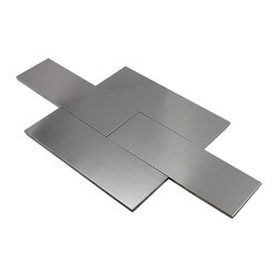 3x9 Silver Matte Subway Glass Tiles - Home Accessories & Decor