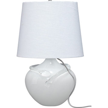 Wesley Table Lamp, White Glass