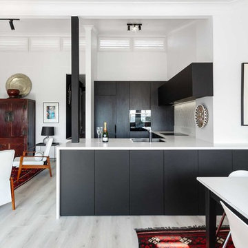 Modern Eclectic Black & White Kitchen