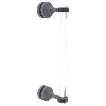 Pacific Grove 12" Dotted Accent Single Side Shower Door Pull, Matte Gray