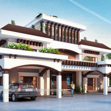 Bungalow designs | Exterior elevation of building | 3d power