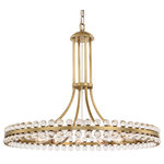 Crystorama - Clover 12 Light Aged Brass Chandelier - The Clover collection offers glamour in an understated way. A minimal design exudes grace and luxury when placed as a focal point in the room. Adorned with solid glass balls secured to a floating steel frame, the unique placement of light creates an endless sparkle that elegantly blend with many home d�cor styles.