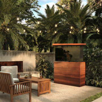 Brazilian IPE wood TV lift cabinet