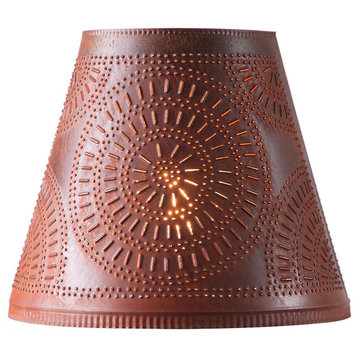 14" Fireside Shade With Chisel, Rustic Tin