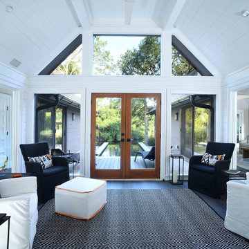 Enclosed atrium with views of the outdoors