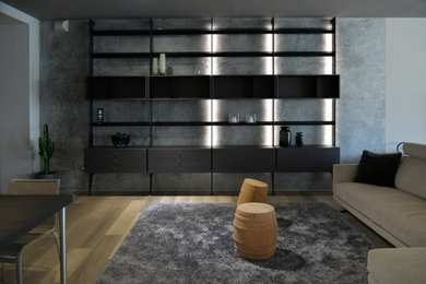 Example of a minimalist living room design in New York