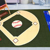 Baseball Field Ground Kids Area Rug Anti Skid Rubber Backing, Green, 4'5"x6'9"