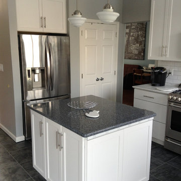 Kitchen Renovation - After - Island, Fridge, Pantry