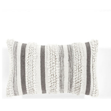 Bria Stripe Decorative Pillow Cover Gray Single 13x20