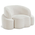 Meridian Furniture - Principessa Boucle Fabric Chair, Cream, Chair - Inject casual comfort into your living room, bedroom, or dorm room with this Principessa boucle fabric living room chair. Not just another pretty face in the crowd, this chair looks like a statement piece but feels like your favorite easy chair. A delight to come home to at the end of the day, this chair features a curved seat and back for a modish look and its covered in rich cream boucle fabric for softness you can appreciate.