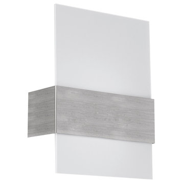 Eglo 1x100w Wall Light W/ Matte Nickel Finish & Satin Glass - 86995A
