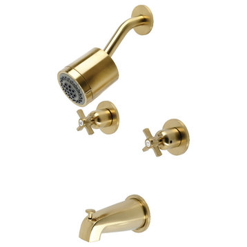 KBX8147ZX Millennium Two-Handle Tub and Shower Faucet, Brushed Brass