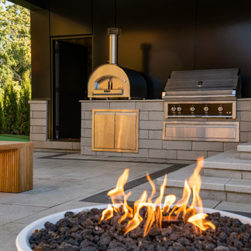 Backyard Pool, Outdoor Kitchen and Fire Bowl Project