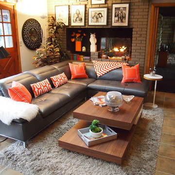 Mid-Century Family Room with Sass