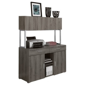Pemberly Row 48" Contemporary Engineered Wood Office Storage Credenza in Gray