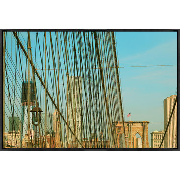 54x36 Bridges of NYC Part 7, Framed Artwork, Black