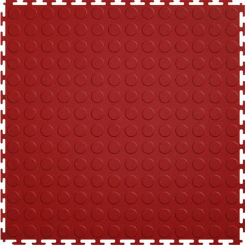 8-Piece 20-1/2-in x 20-1/2-in Red Raised Coin Garage Floor