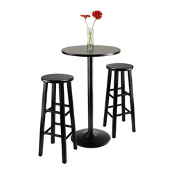 Winsome Obsidian Pub Table Set - Bar Stools And Counter Stools