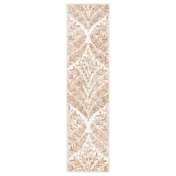 Safavieh Capri Cpr208T Tropical Rug, Ivory and Brown, 2'3"x13'0" Runner