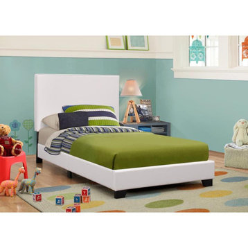 Coaster Mauve Upholstered Platform White Twin Bed 43x81.5x47.25 Inch