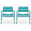 Angelo Outdoor Dining Chair, Set of 2, Matte Teal