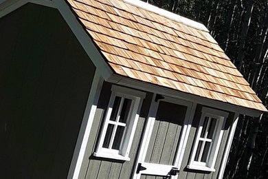 Inspiration for a mid-sized garden shed remodel in Calgary