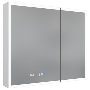 ExBrite LED  Medicine Cabinet Recessed or Surface with Clock, 36" X 30"