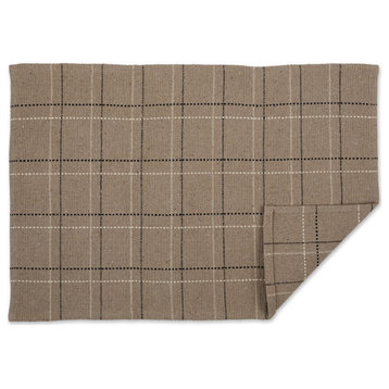 DII Stone Variegated Plaid Recycled Yarn Rug, Set of 2