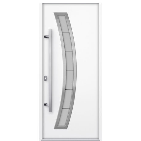 Exterior Prehung Steel Door Deux 6500 White /