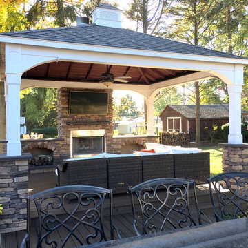 Trex Deck with Outdoor Kitchen and Pavilion
