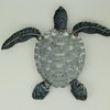Blue Galvanized Metal Art Sea Turtle Wall Sculpture 19 inch