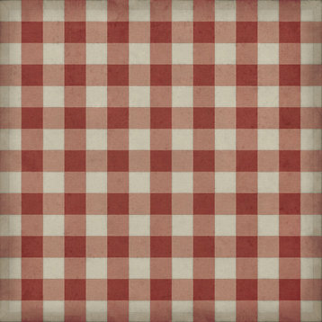 Williamsburg - Gingham Canvas - Red 60x60 Vintage Vinyl Floorcloth