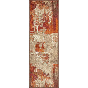 Unique Loom Autumn Cinnamon Rug, 2'x6'