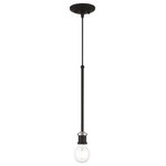 Livex Lighting - Lansdale 1 Light Black With Brushed Nickel Accents Single Pendant - Simplicity and attention to detail are the key elements of the Lansdale collection.  The dimensional form, exposed bulbs and combination of finishes adds a playful mood to a contemporary or urban interior. This single light pendant design gives a new face to any interior.  It is shown in a black finish with a brushed nickel finish accent.