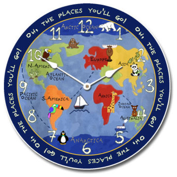 Adventures Map Clock, 24"