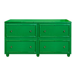 Worlds Away Emma Green Lacquer 4 Drawer Dresser - Dressers