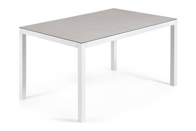 Mesa de comedor moderna 140x90, color: gris claro