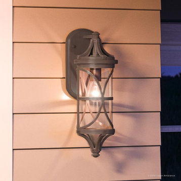 Luxury Rustic Outdoor Wall Light, 7.5, Aged Pewter Finish