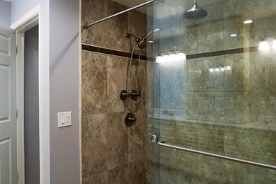 Example of a trendy bathroom design in Raleigh