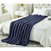 Jamilah Channel Knit Throw, Navy, 50"x70"