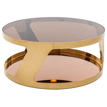 Sonya Modern Round Gold Coffee Table