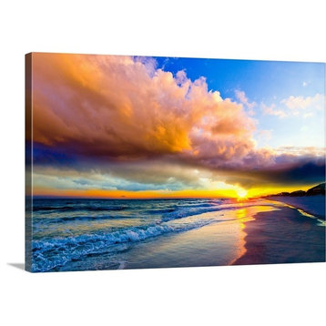 Colorful Landscape Colors Of Heaven Sunset Sea Wrapped Canvas Art Print, 18