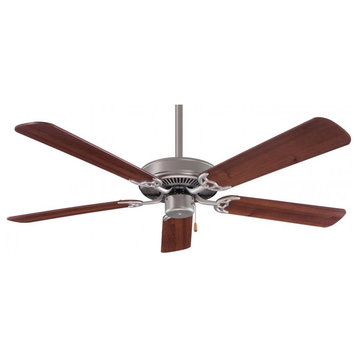 Minka-Aire Contractor Ceiling Fan, Brushed Steel With Dark Walnut