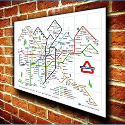 Iconic Network Ski Map Art Prints - Prints And Posters