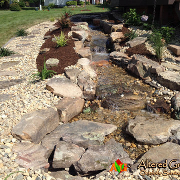 Backyard Makeover with Water Feature