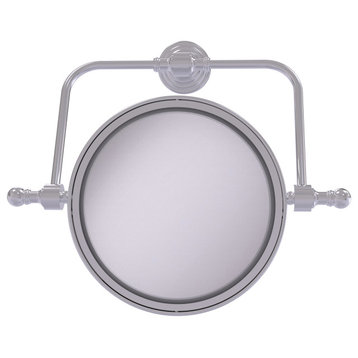 Retro Wave Wall Mounted Swivel Make-Up Mirror 8" 2xMagnification, Satin Chrome